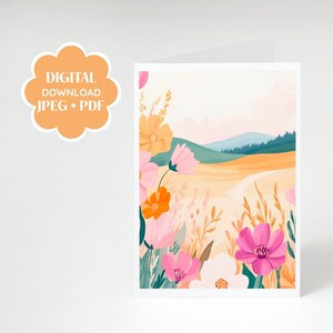 Druckbare Muttertags Karte für Verlust – Liebe die über die Jahreszeiten hinauswächst – Trauer Beileid Karte Verlust des Kindes – Blumen Digital Download – 13x18