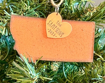 Montana Ornament, Personalized Montana Ornament, Housewarming Gift, Montana Christmas Ornament, Holiday Ornament, Wedding Ornament