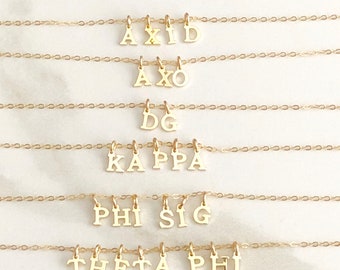 Alpha Xi Delta Sorority Necklace, AXID Sorority Necklace, Alpha Xi Delta Necklace, AXID Charm Necklace, Big Little Gift, Sorority Jewelry