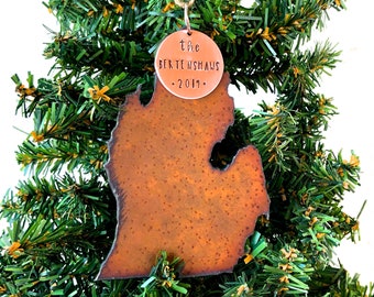 Michigan Ornament, Personalized Michigan Ornament, Michigan Christmas Ornament, Family Ornament, 2026 Holiday Ornament, Keepsake Ornament