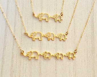 Mama and Baby Elephant Necklace, Mom and Baby Elephant Necklace, Elephant Necklace, New Mom Gift, Mother Necklace, Mother's Day Gift