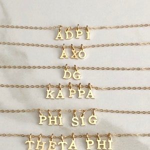 Adpi Gold Letters Alpha Delta Pi Sorority Necklace, ADPI Sorority Necklace, Alpha Delta ...
