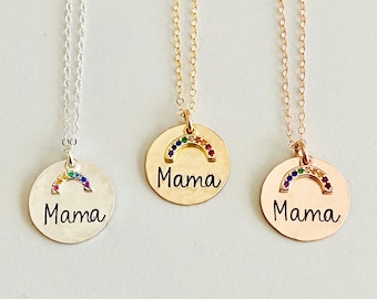 Rainbow Baby Necklace, Rainbow Mama Necklace, Rainbow Pregnancy, Miscarriage Necklace, LBGTQ Proud Mom