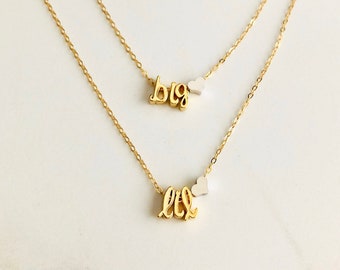 Big Little Necklace, Big Sis Lil Sis Letter Sorority Necklace, Sorority Jewelry, Big Little Jewelry, Big Little Reveal