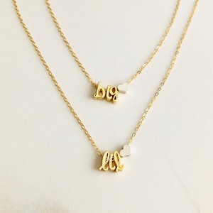 Big Little Necklace, Big Sis Lil Sis Letter Sorority Necklace, Sorority Jewelry, Big Little Jewelry, Big Little Reveal image 1