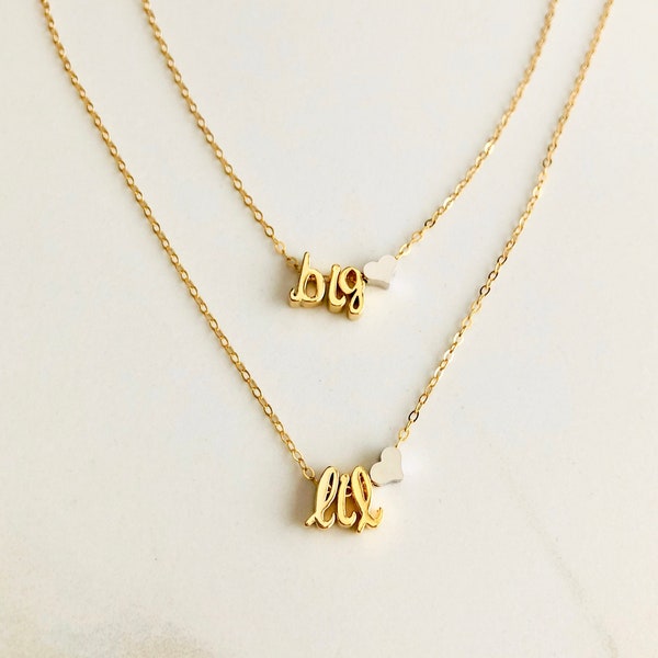 Big Little Necklace, Big Sis Lil Sis Chunky Letter Sorority Necklace, Sorority Jewelry, Big Little Jewelry, Big Little Reveal