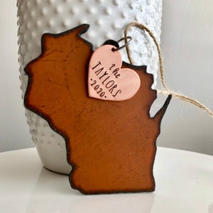 Wisconsin Ornament, Personalized Wisconsin Ornament, Wisconsin Christmas Ornament, Family Ornament, 2025 Holiday Ornament, Keepsake Ornament