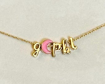Gamma Phi Beta Necklace, Gamma Phi Necklace, Gamma Phi Jewelry, Gamma Phi Sorority Jewelry, Gamma Phi Beta Merchandise, GPhi Necklace