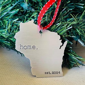 Wisconsin Ornament, Personalized Wisconsin Ornament, Wisconsin Christmas Ornament, Wisconsin, 2024 Ornament, Keepsake Ornament