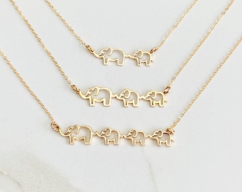 Mama and Baby Elephant Necklace, Mom and Baby Elephant Necklace, Elephant Necklace, New Mom Gift, Mother Necklace, Mother's Day Gift for Mom