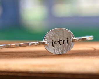 i-tri Triathlon Bracelet, Sterling Silver - Triathlete Jewelry, Marathon Bracelet, Triathlete Gift, Marathon Gift, Triathlon Gift