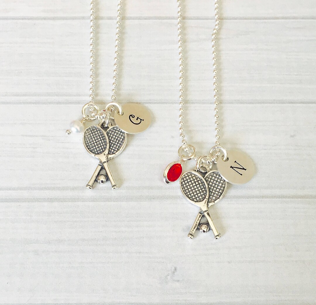 Tennis Necklace Tennis Jewelry Sterling Silver Tennis Racquet