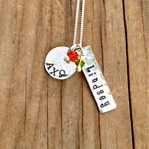 Alpha Chi Omega Necklace Alpha Chi Omega Jewelry Sorority Lavalier Necklace Big Sis Little Sis Sorority Jewelry image 2