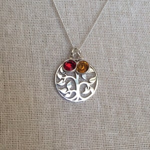 Family Tree Necklace, Mother&#39;s Necklace, Birthstone Necklace, Mom Jewelry, Family Tree Jewelry, Mother&#39;s Day Gift, Gift for Grandma