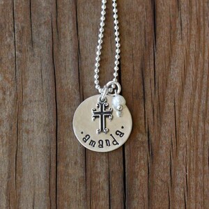 First Communion Necklace, Personalized Cross Necklace, 1st Communion Gift, Baptism Necklace, Cross Jewelry, Confirmation Gift, Easter Gift