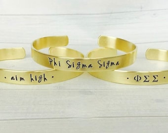 Phi Sigma Sigma Bracelet - Phi Sigma Sigma Jewelry - Sorority Bracelet - Sorority Jewelry - Big Little Gift