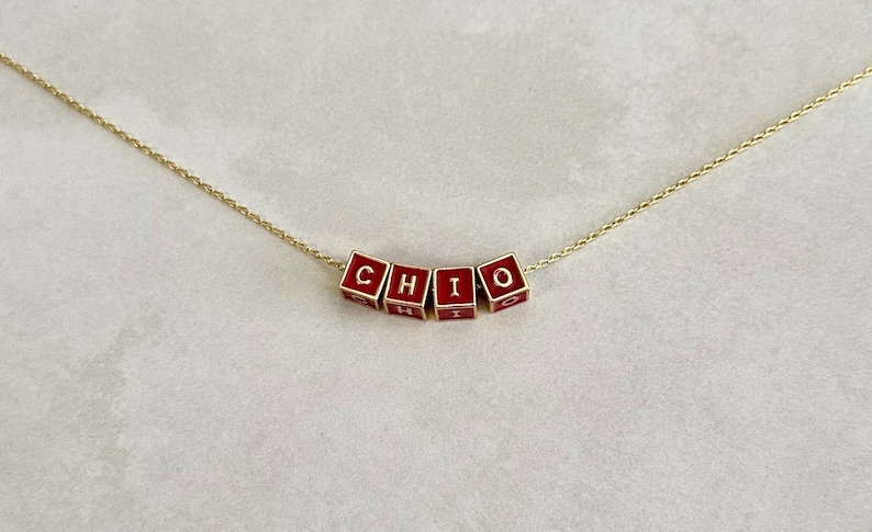 Chio Lettering Chi Omega Necklace, Chi O Necklace, Chi Omega Jewelry, Chi O Sorority ...