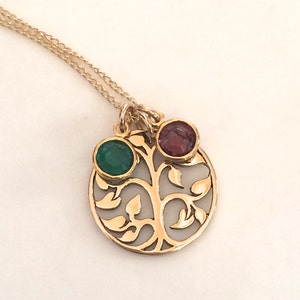 Family Tree Necklace, Mother&#39;s Necklace, Birthstone Necklace, Family Tree Jewelry. Mother&#39;s Day Gift, Mother&#39;s Day Necklace