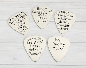 Personalized Guitar Pick - Sterling Silver - TOP SELLER - Music Teacher Gift - Father's Day Gift for Him