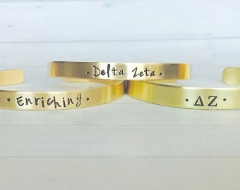 Delta Zeta Bracelet - Delta Zeta Jewelry - DZ Bracelet - Sorority Bracelet - Sorority Jewelry, Big Little Gift - Sorority Graduation Gift