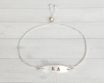 Kappa Delta Bracelet - Kappa Delta Jewelry - KD Sorority Bracelet - Adjustable Bolo Bracelet - Sorority Jewelry - Big Sis Little Sis Gift