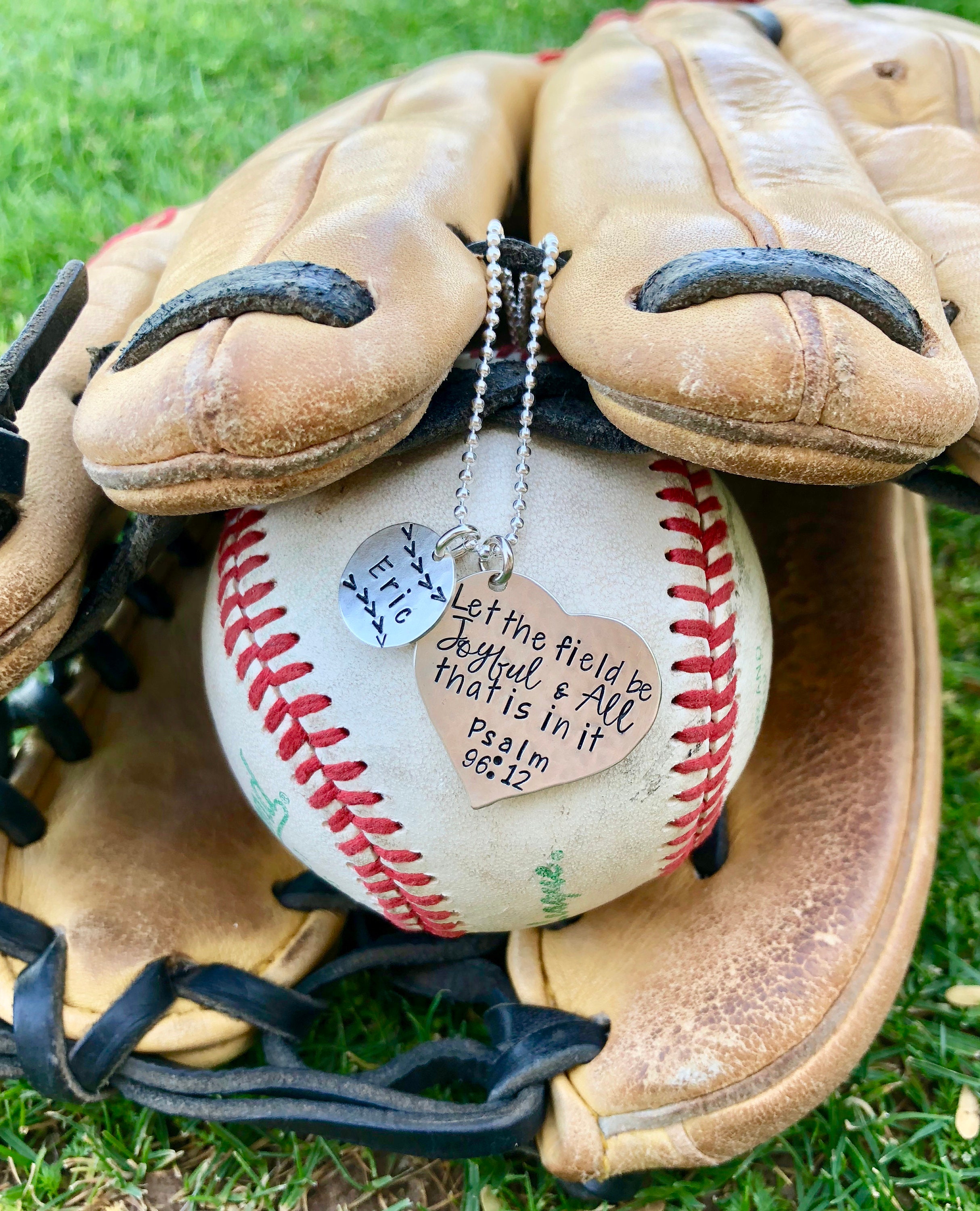 Baseball Mom Necklace Baseball Mom Jewelry Psalm 96 12 Let the