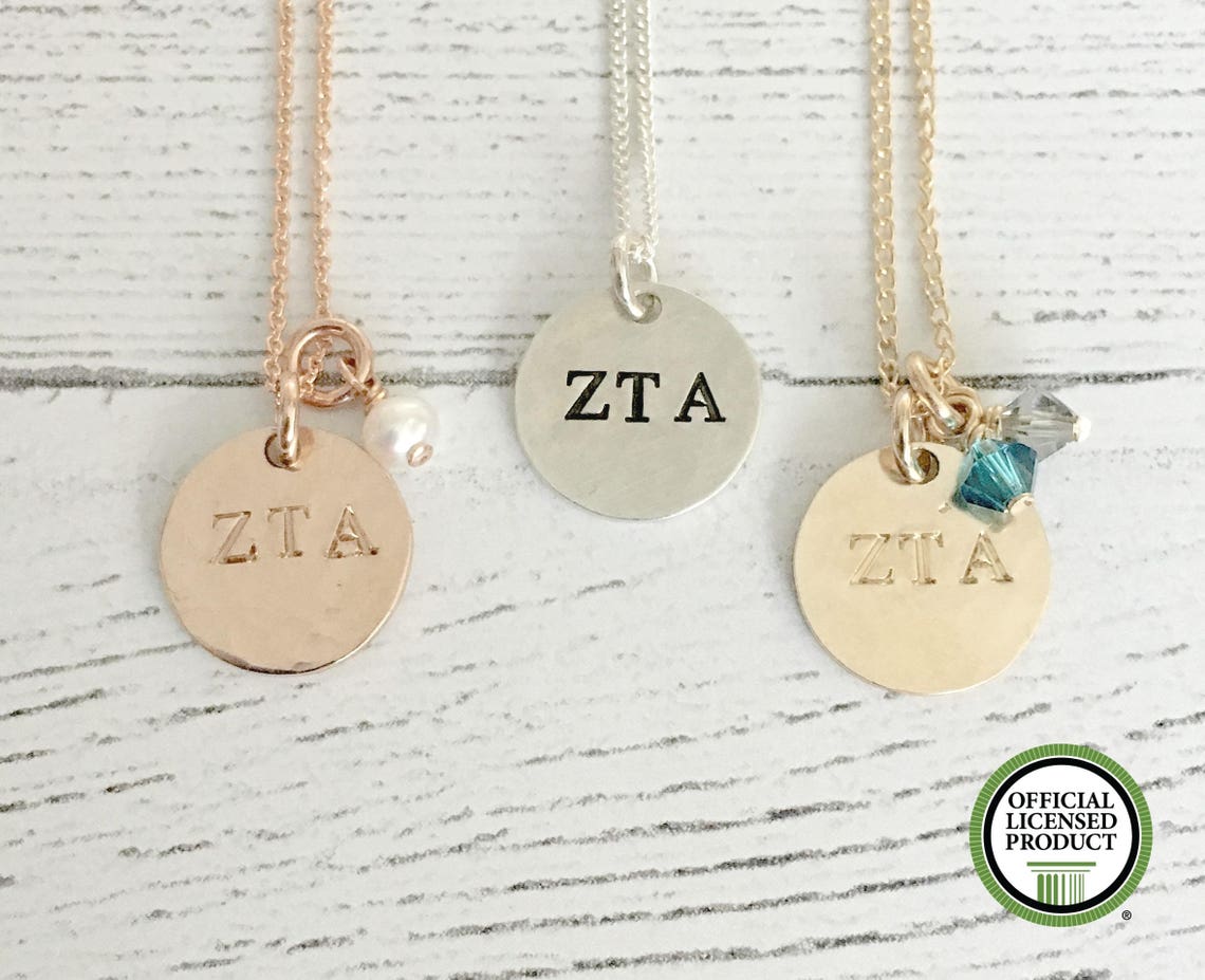 Zeta Tau Alpha Necklace Zeta Tau Alpha Jewelry Sorority Etsy