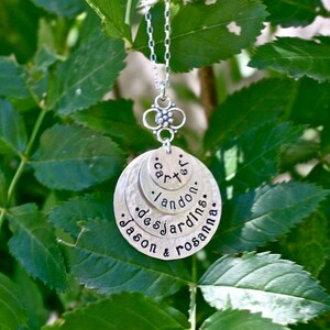 Hand Stamped Necklace, Personalized Mom Jewelry, Grandma Jewelry, Mother's Day Gift, Mother's Day Gift for Grandma image 1