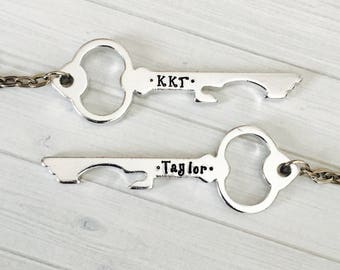 Kappa Kappa Gamma Key Chain Bottle Opener - Kappa Kappa Gamma Personalized Key Chain - KKG Gift