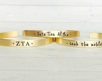 Zeta Tau Alpha Bracelet - Zeta Tau Alpha Jewelry - Sorority Bracelet - Sorority Jewelry - Big Little Gift - Seek the Noblest