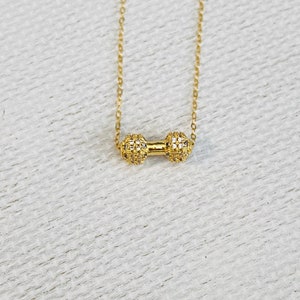 Collier haltère, bijoux d'entraînement, collier femme forte, collier de fitness, bijoux d'haltérophilie, cadeau d'entraînement pour rat de gym, cadeau de fête des mères Gold