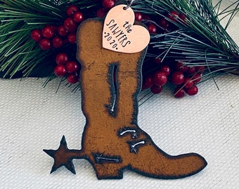 Boot Ornament, Cowboy Boot Ornament, Personalized Cowboy Boot Ornament, Keepsake Ornament, 2025 Christmas Ornament