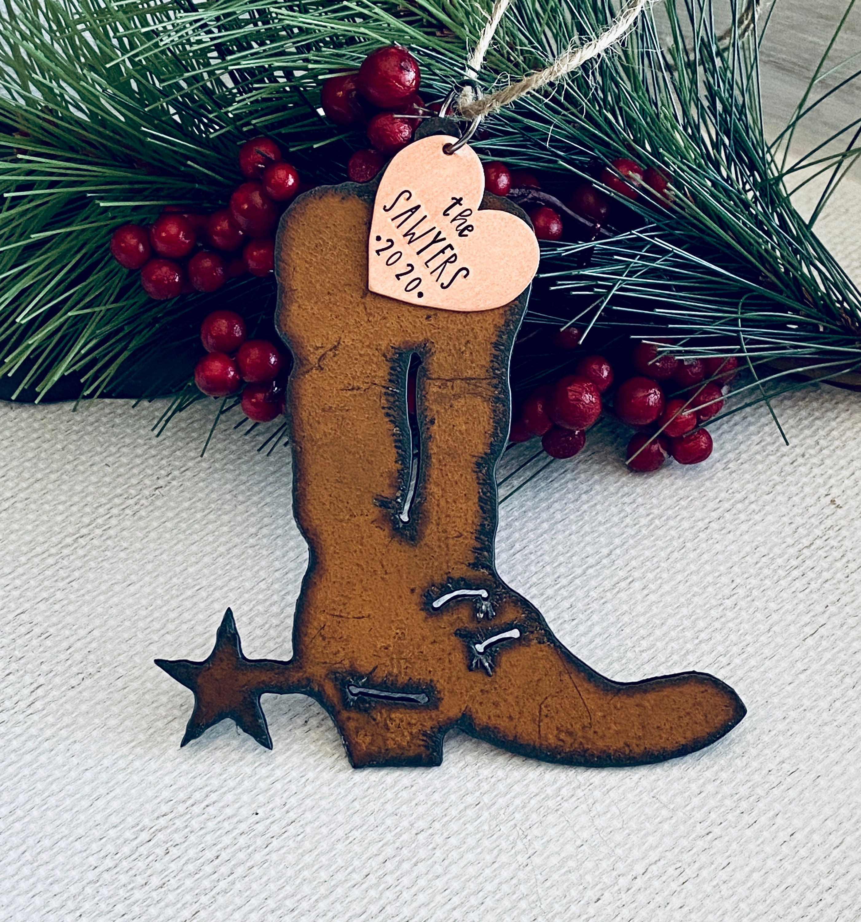 Old World Christmas Brown Pair of Cowboy Boots Ornament