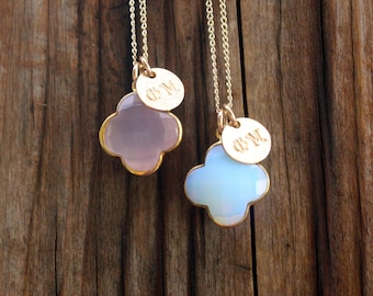 Phi Mu Necklace - Sorority Necklace - Gemstone Pendant - Phi Mu Jewelry - Sorority Jewelry - Sorority Bid Day Gift - Big Little Gift