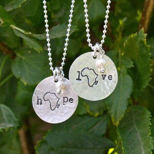 I Love Africa Necklace, Sterling Silver, Adoption Necklace, Mother's Gift, Gotcha Day, Missionary Gift, Africa Trip Gift image 2