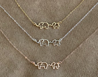 Mama and Baby Elephant Necklace, Mom and Baby Elephant Necklace, Elephant Necklace, New Mom Gift, Mother Necklace, Mother's Day Gift for Mom