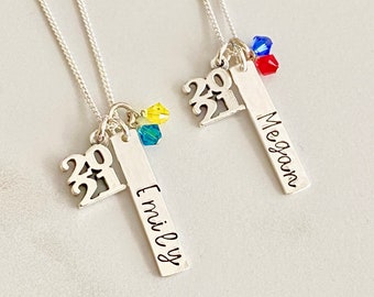 2024 Graduation Necklace, Class of 2024, Personalized Necklace Sterling Silver, Custom Graduation Jewelry, Graduation Gift, 2024 Grad Gift