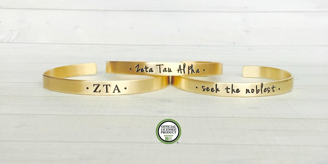 Zeta Tau Alpha Bracelet Zeta Tau Alpha Jewelry Sorority Etsy