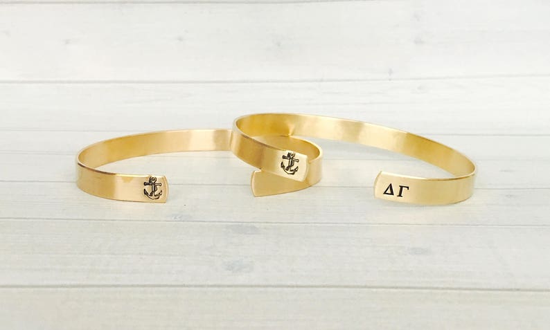 Delta Gamma Bracelet Delta Gamma Jewelry Delta Gamma Do Good Sorority Cuff Bracelet Big Little Gift Sorority Initiation Gift image 1