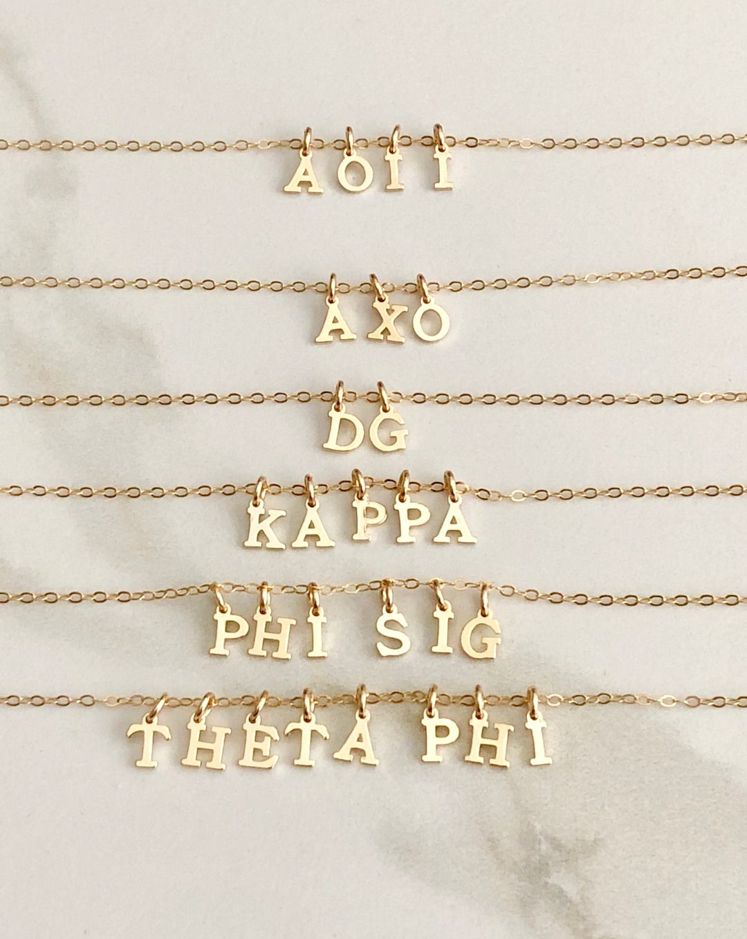 Alpha Omicron Pi Sorority Necklace AOPI Sorority Necklace Etsy