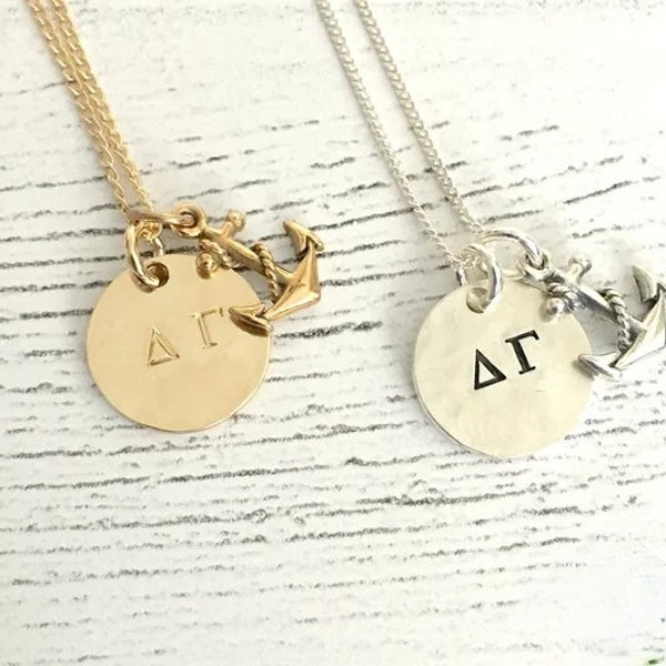 Delta Gamma Necklace - Delta Gamma Jewelry - Sorority Jewelry - DG Anchor Jewelry - Sorority Necklace - Big Little Gift