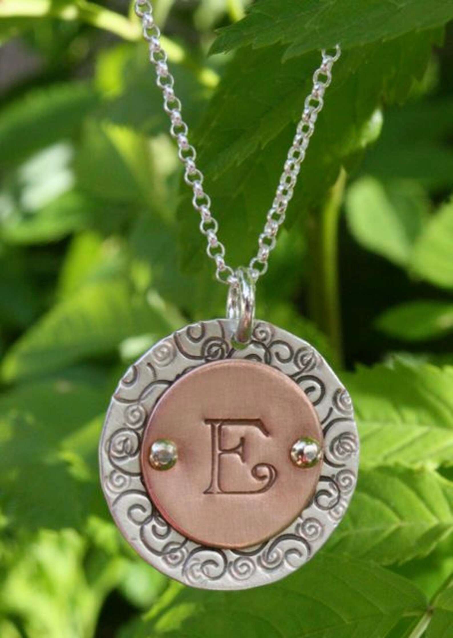 Monogram Necklace Initial Necklace Sterling Silver & Etsy