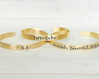 Kappa Delta Bracelet - Kappa Delta Jewelry - Sorority Bracelet - Sorority Jewelry - Big Sis Little Sis Gift - Sorority Gift