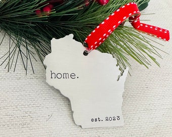 Wisconsin Ornament, Personalized Wisconsin Ornament, Wisconsin Christmas Ornament, Wisconsin, 2023 Ornament, Keepsake Ornament