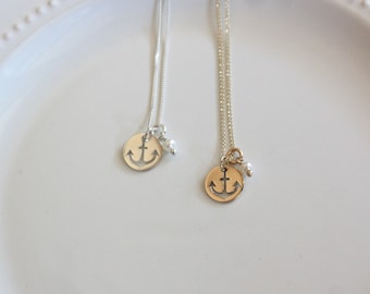 Anchor Necklace - Delta Gamma Necklace Silver Anchor Gold Anchor Sorority Jewelry Big Sis Lil Sis Sorority Recruitment Gift