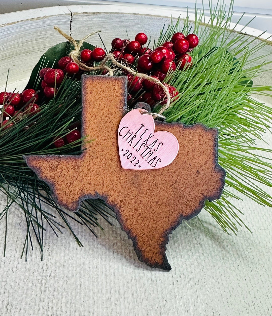 b><span style=font-size: 20px;> Texas Shaped Wood Ornament