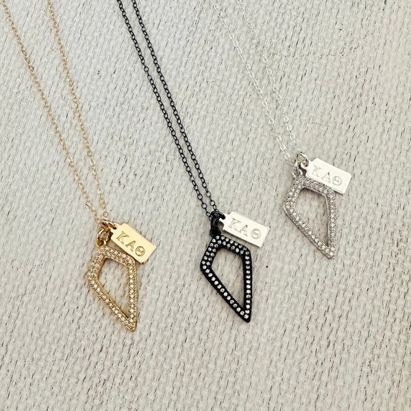 Kappa Alpha Theta Necklace, Kappa Alpha Theta Kite Necklace, Kappa Alpha Theta Sorority Jewelry, Big Little Sorority Gift