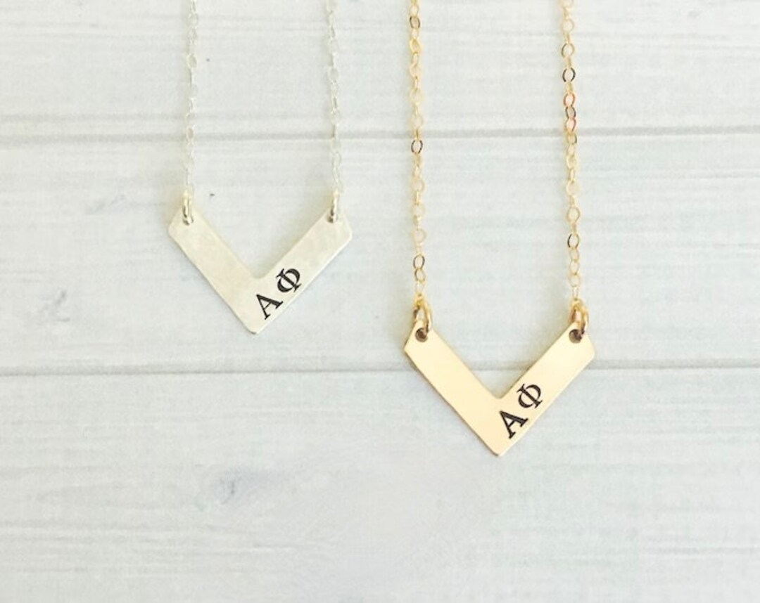 Alpha Phi Necklace Alpha Phi Jewelry Sorority Chevron Necklace Sorority