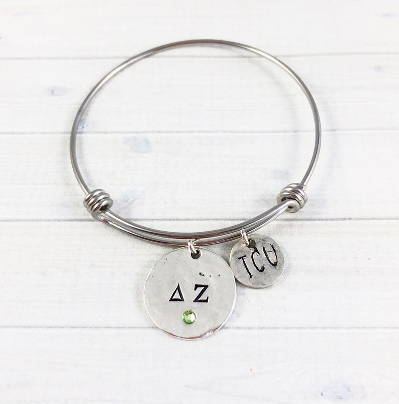 Gamma Phi Beta Bracelet, Gamma Phi Beta Bangle Bracelet, Sorority Bracelet, Sorority Alumnae, Sorority Legacy, Sorority Mom image 5