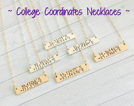 Graduation Jewelry College Coordinates Necklace Home Coordinates